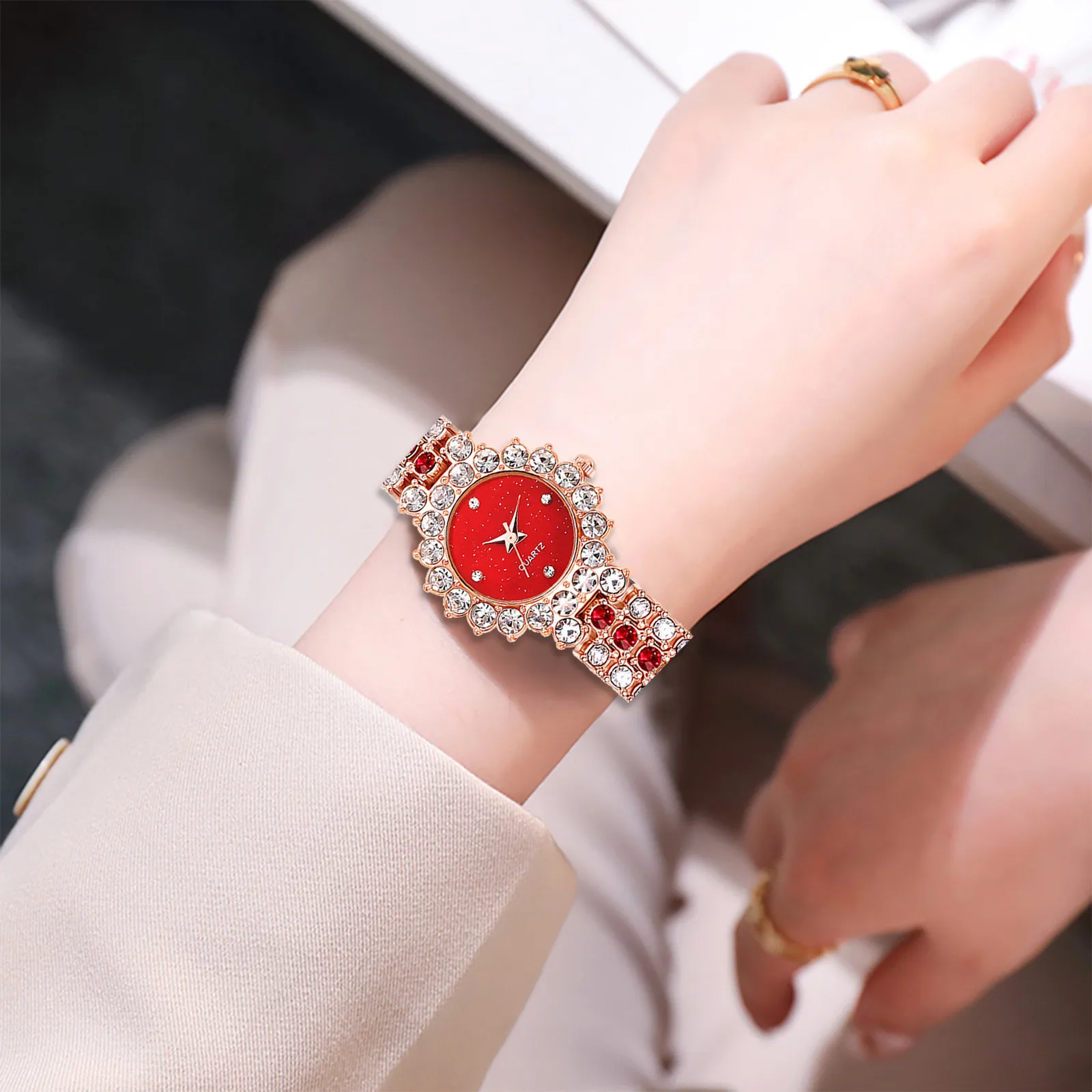 Корейские модные женские часы Роскошные полностью алмазные Стразы Женские