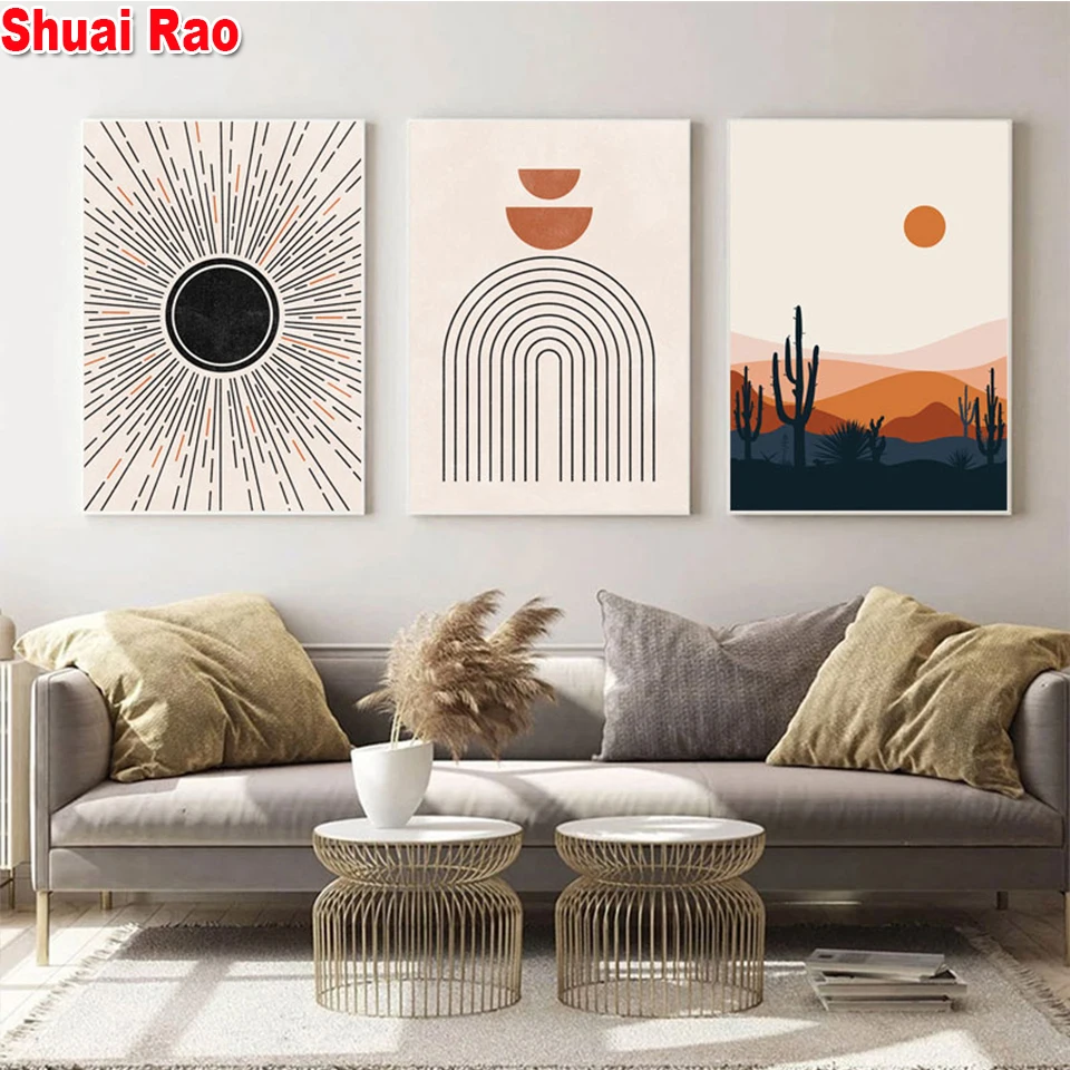 

5D Diamond Painting Full Square/Round Sun Diamond Embroidery Wall Mosaic Diamond Art Living Room Decor