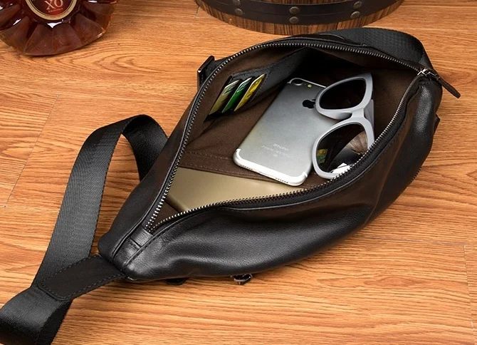 Мужская кожаная нагрудная сумка AETOO повседневный мессенджер с верхним слоем