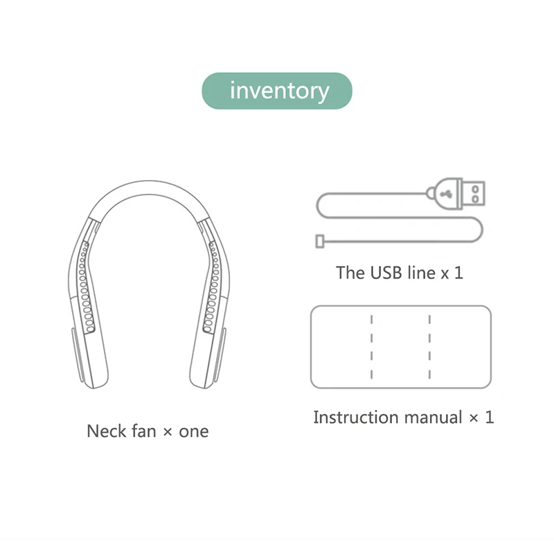 

Mini Neck Fan Portable Bladeless USB Rechargeable Mute Sports Fans for Outdoor Ventilador Portatil Abanicos Cooling With Battery