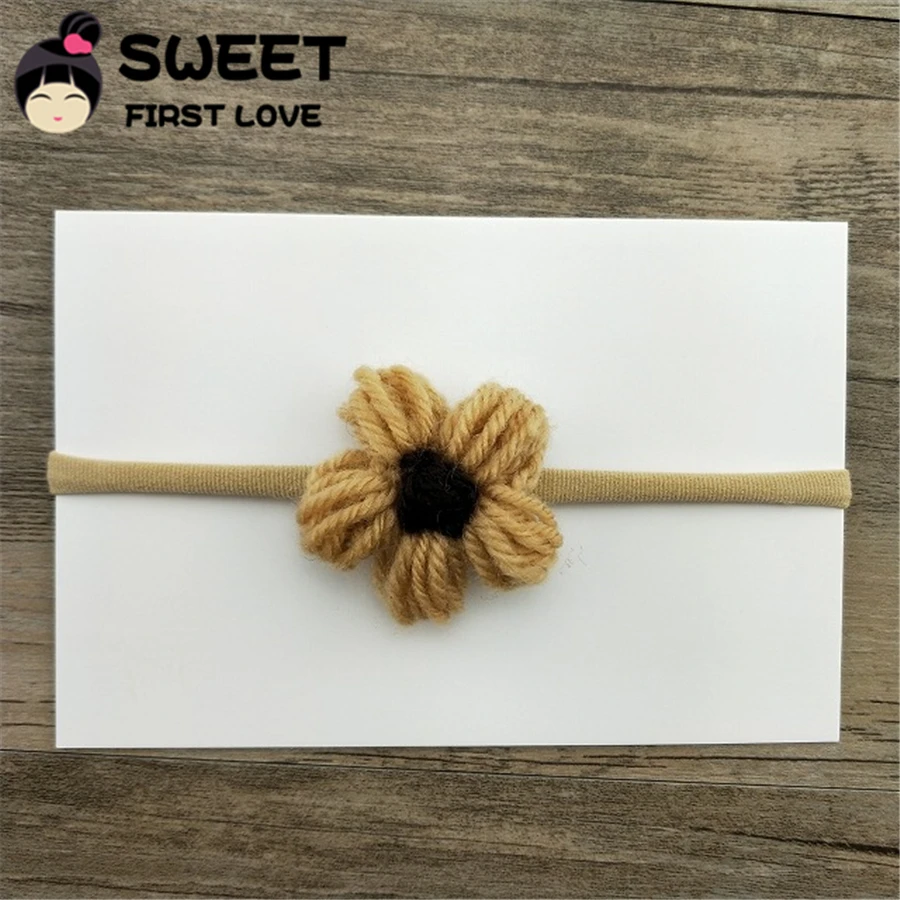 4 шт./компл. свитер с цветами шерстяные мягкие повязки на голову для девочек