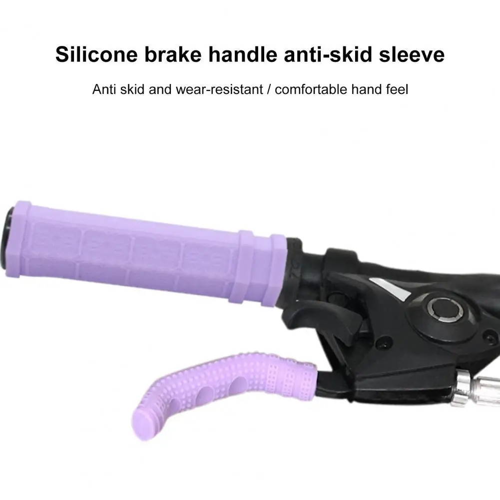 

1 Pair Silicone Handlebar Sleeves Anti-slip High-elastic Wear-resistant Flat Bike Handlebar Grips Cycling Equipment