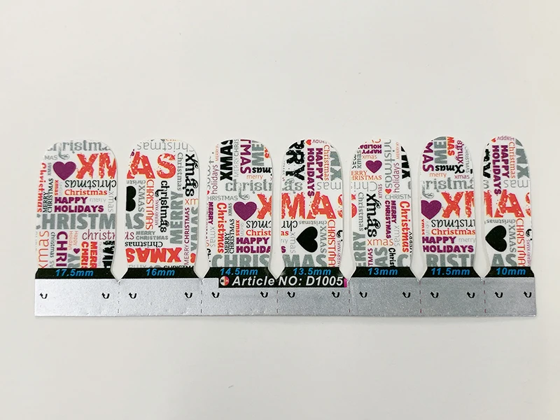 LK0005 14 типсов клей для накладных ногтей Наклейка Рождество DIY цветок Маникюр Снежинка Блестящий лак для ногтей с блестками полоски обертывания ногтей стикер - Цвет: LK0005