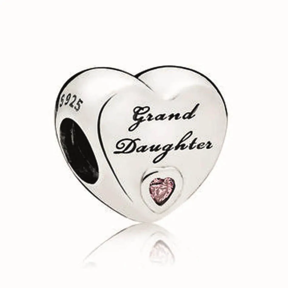 

Granddaughter's Love Charm Bead for Women Bracelet Bangle Lady Birthday Gift Authentic S925 Silver DIY Jewelry