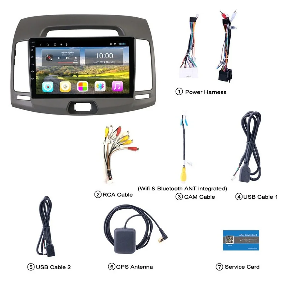Автомагнитола для HYUNDAI ELANTRA 10 0-2007 Android 2011 Восьмиядерный процессор GPS-навигация с