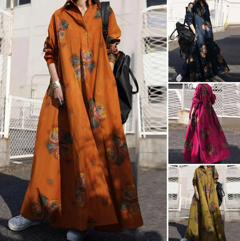 

Мусульманское платье-абайя Рамадан, женское Цветочное платье-хиджаб, платье-рубашка Jilbab, Турция, исламское платье, кимоно, марокканский каф...