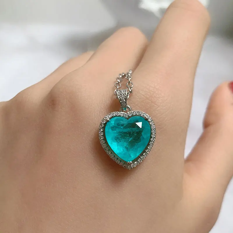 FFGems серебро создано Moissanite Параиба Турмалин драгоценный камень Бриллиантовое