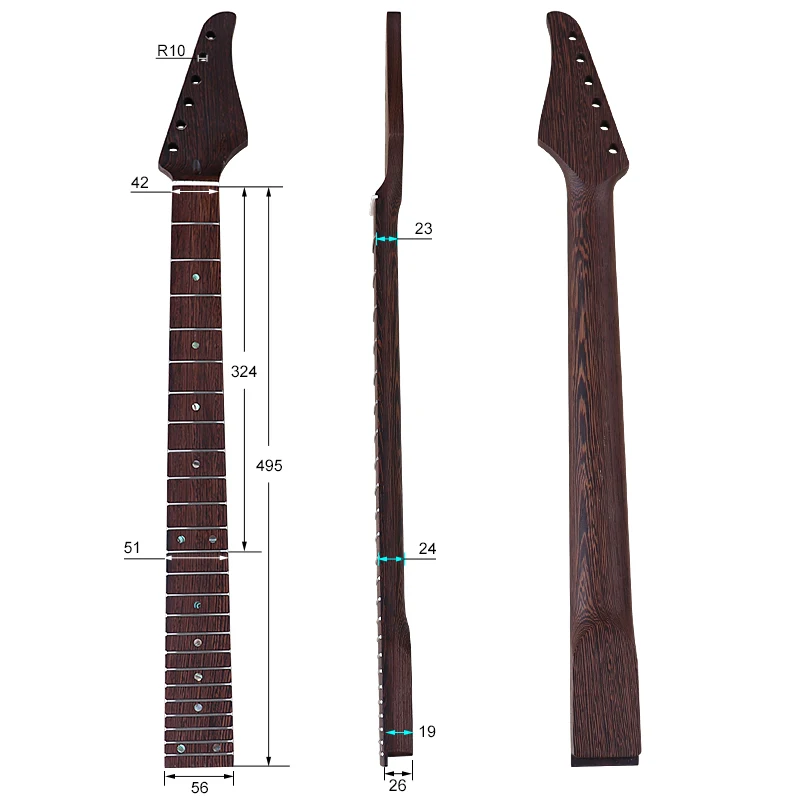 Шейка для электрогитары Wenge 6 струн матовая 24 Лады гитары шейка ширина пятки 5 см |
