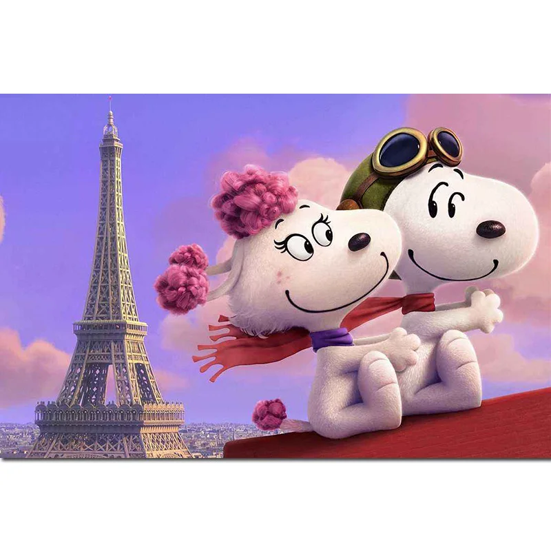 5d Diy Полная квадратная Алмазная картина Снупи мультфильм вышивка круглый