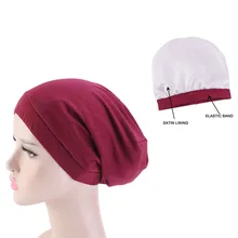 Bonnet de chimio pour femmes musulmanes, Double couche, couvre chef, Turban de sommeil extensible, pour le Cancer, perte de cheveux, accessoires  (4)
