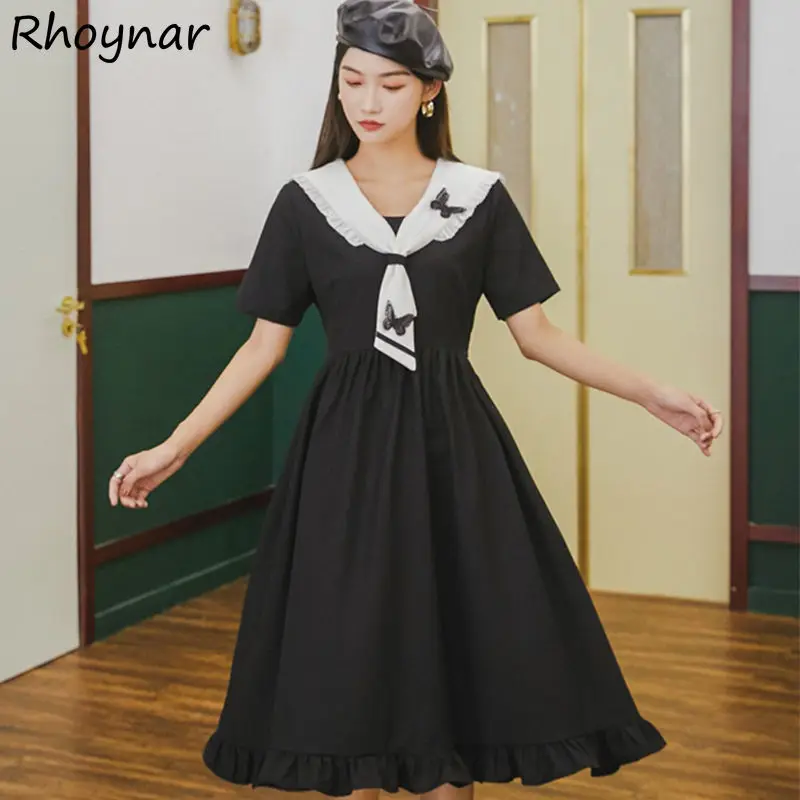 

Женское платье с коротким рукавом и воротником «Питер Пэн»