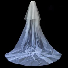 2T Cut Edge Wedding Veil Cover Face Bridal Veils With Comb Cheap Wholesale Price