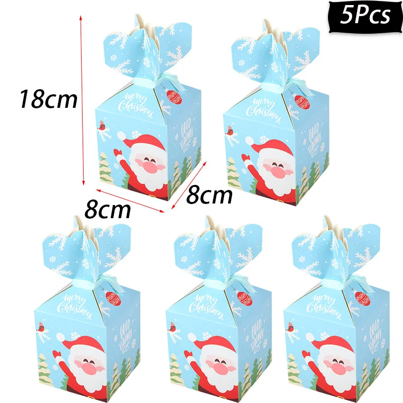 5pcs gift box-E WEIGAO бумажная Подарочная сумка Рождественский подарок коробка бумажная Подарочная коробка Рождественские вечерние украшения для вечеринки коробка конфет Новогодняя Сувенирная Коробка - Цвет: 5pcs gift box-E