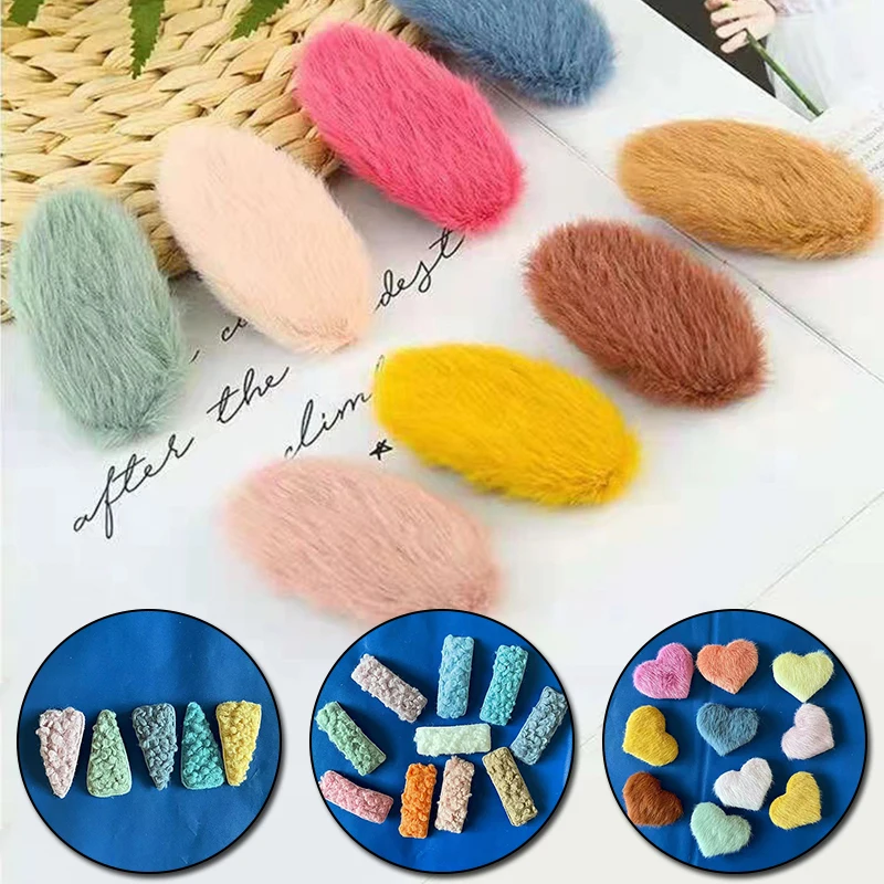 

4Pcs Hair Clip BB Clip Mink Fur Edge Clip Word Plush side clip Hairpin Girls Clip Headdress Barrettes Headwear Sweet Hairpins