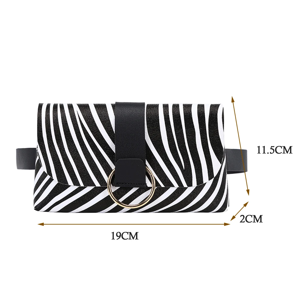 

Women Fashion PU Leather Mini Waistband Bag Ladies Vintage Flap Small Phone Chest Bags Purse