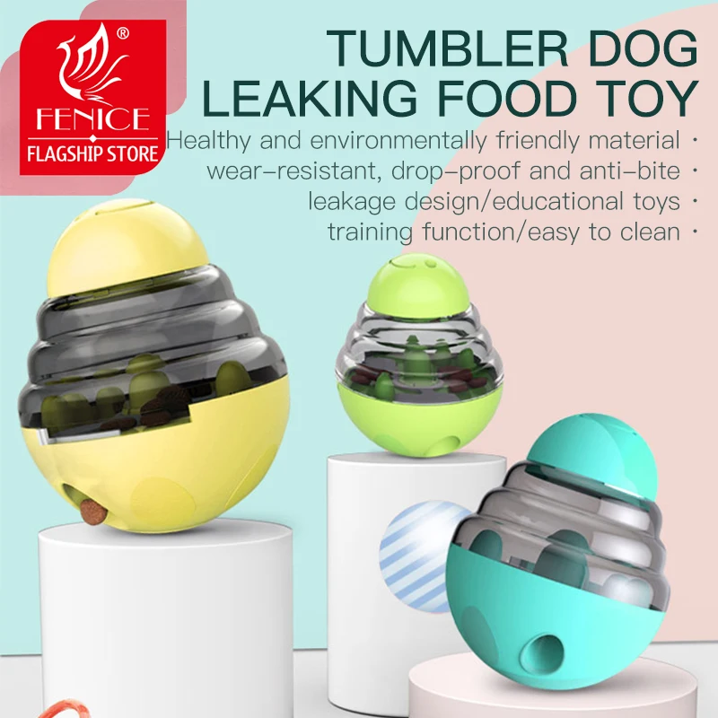 

Fenice Pet Tumbler Leak Food Ball Toys Cat Dog Puzzle Feeding Training Adjustable Leak Food Dispenser Interactive Feeder Ball