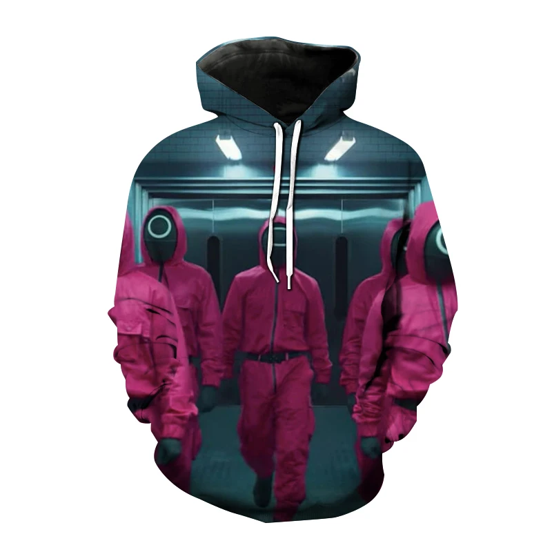 

Korea TV Round Six Squid Game Print Hoodies Men Women's Sweatshirts Children Oversized Streetwear Kpop Boys Girls Gothic Clothes