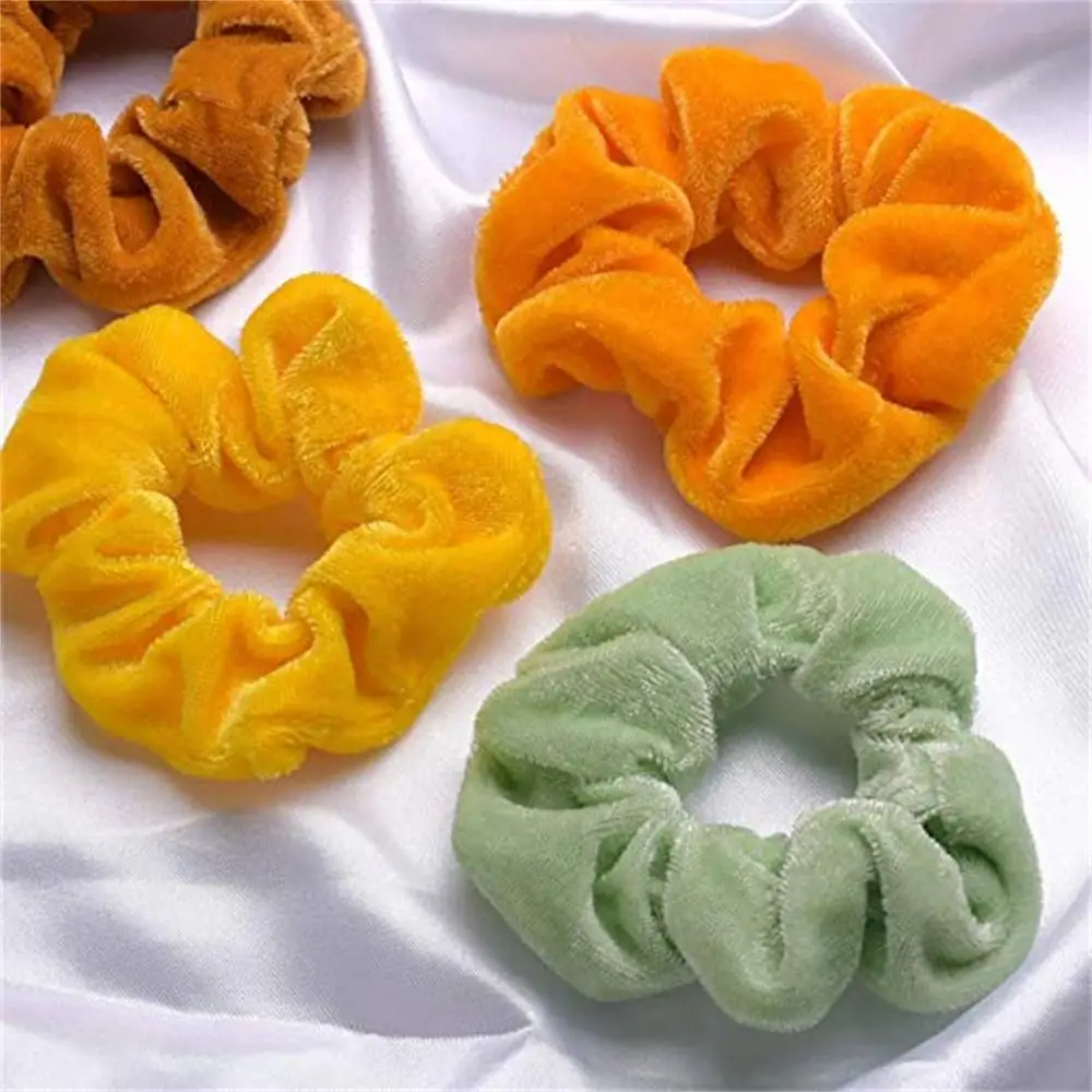 100 шт бархатные резинки для волос кисточки красочные конский хвост женские