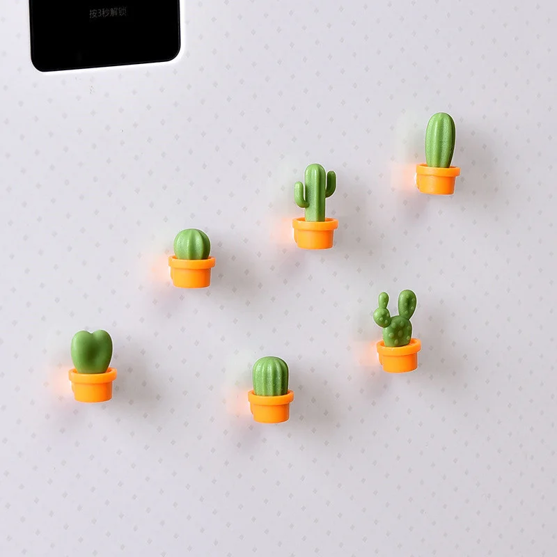 6 шт. Милый сочный магнит кнопка дом кухня кактус холодильник сообщение наклейка 2021 новое прибытие портативный творческий горячий продажа M4