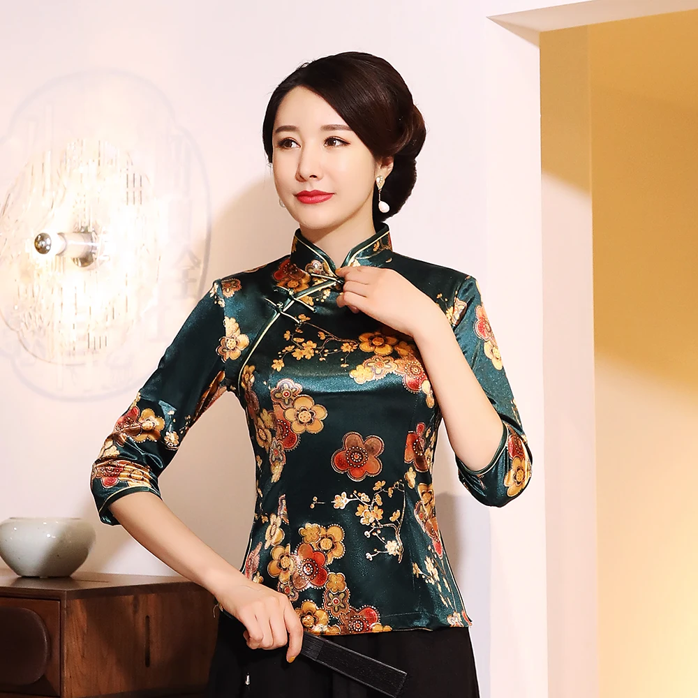 Plus Size 5XL Retro Lady Tops Chinese Traditional Female Tang Coat Asian Mandarin Collar Blouse Elegant Clothes Classic Shirt |