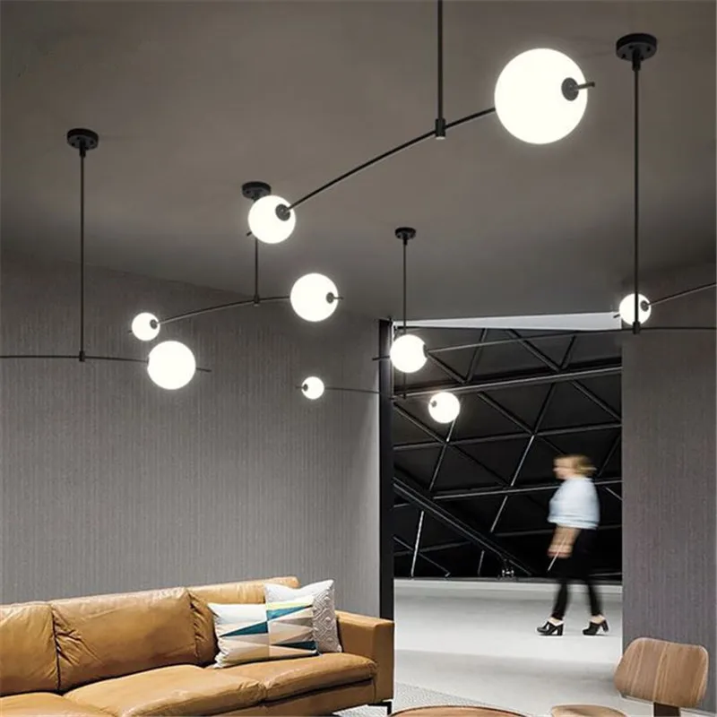 Скандинавский пост современный подвесной светильник из железного стекла для