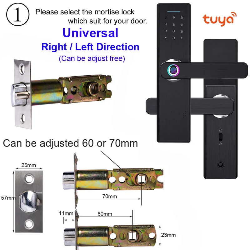 Option 1 RAYKUBE Wifi электронный дверной замок с приложением Tuya удаленно/биометрический отпечаток пальца/смарт-карта/Пароль/ключ разблокировки FG5 Plus - Цвет: Option 1