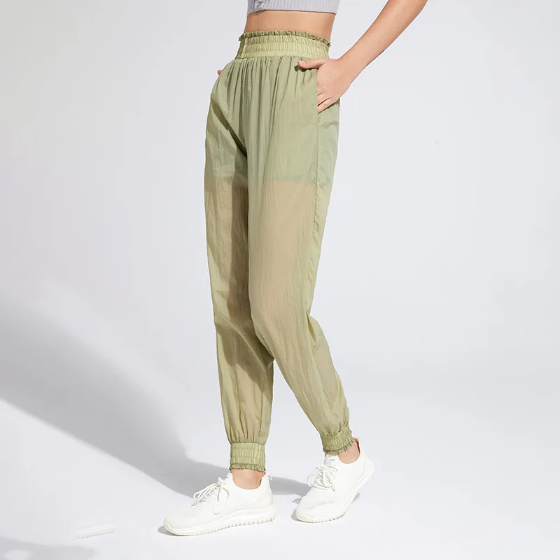 Women Thin Loose Yoga Harem Pant High Waist Sport Leggings With Pocket Quick Dry Running Bloomers Girls Gym Workout Jogger Pants