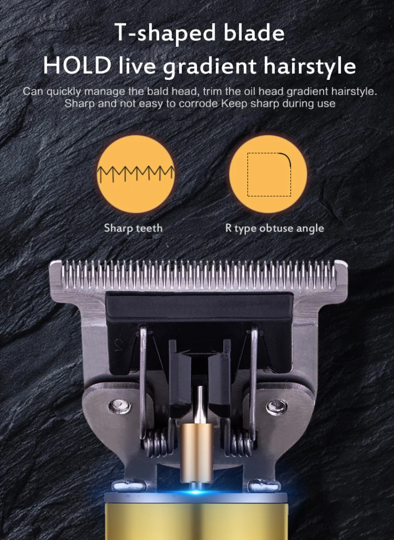 

Professional Men Hair Clipper Trimmer Haircut Machine with Skeleton Heavy Hitter Cordless Trimmer for Men Beard Trimer Machine