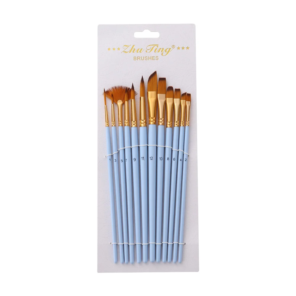 Набор кистей для рисования с тонкими деталями 12 шт. | Канцтовары офиса и дома