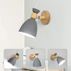 Деревянный настенный светильник s, прикроватный настенный светильник E27, светодиодный настенный светильник для спальни, бра для кухни, спальни, ресторана, скандинавского макаруна
