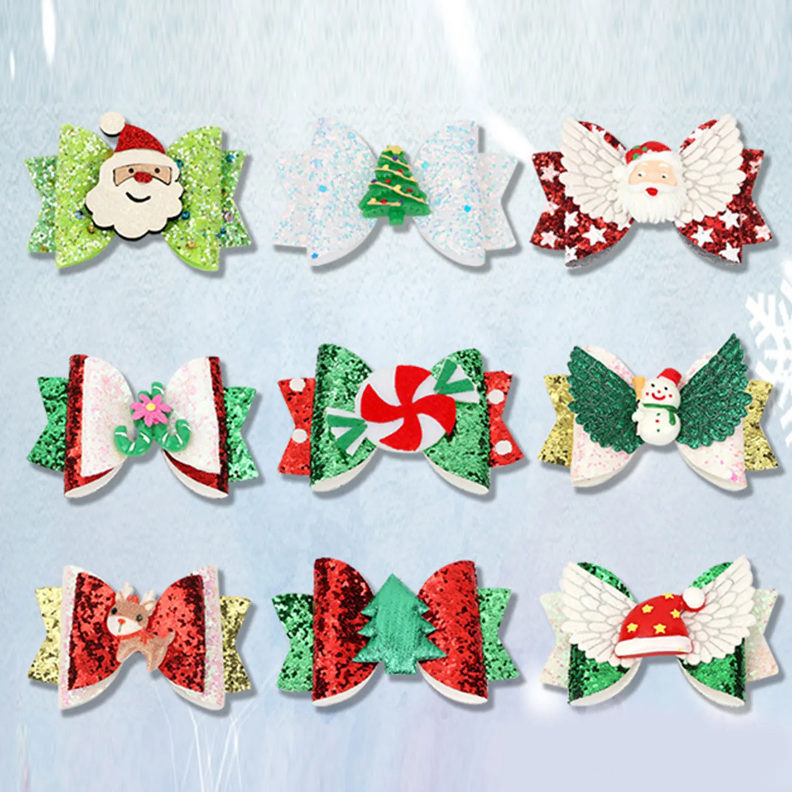 

Hair Bows Santa Hairpin Hair Tools Christmas Decoration Christmas Bow 7.61cm Christmas Fabrics Simple For Toddler Girls Hairband