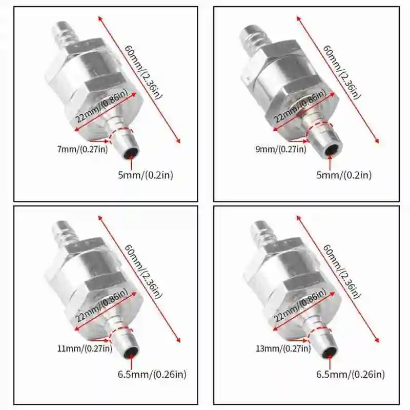 Автозапчасти алюминиевый топливный насос односторонний обратный клапан 6 мм 8 10 12