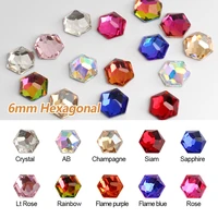 hot sale hexagonal 30100pcs glass crystal ab color non hotfix nail rhinestones diy 3d nail art decorations