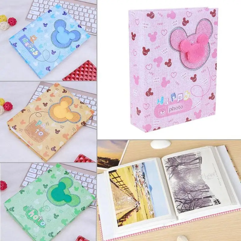 100/200 карманы фотоальбом с рисунками из мультфильмов Interleaf Тип 5/7 дюймов DIY