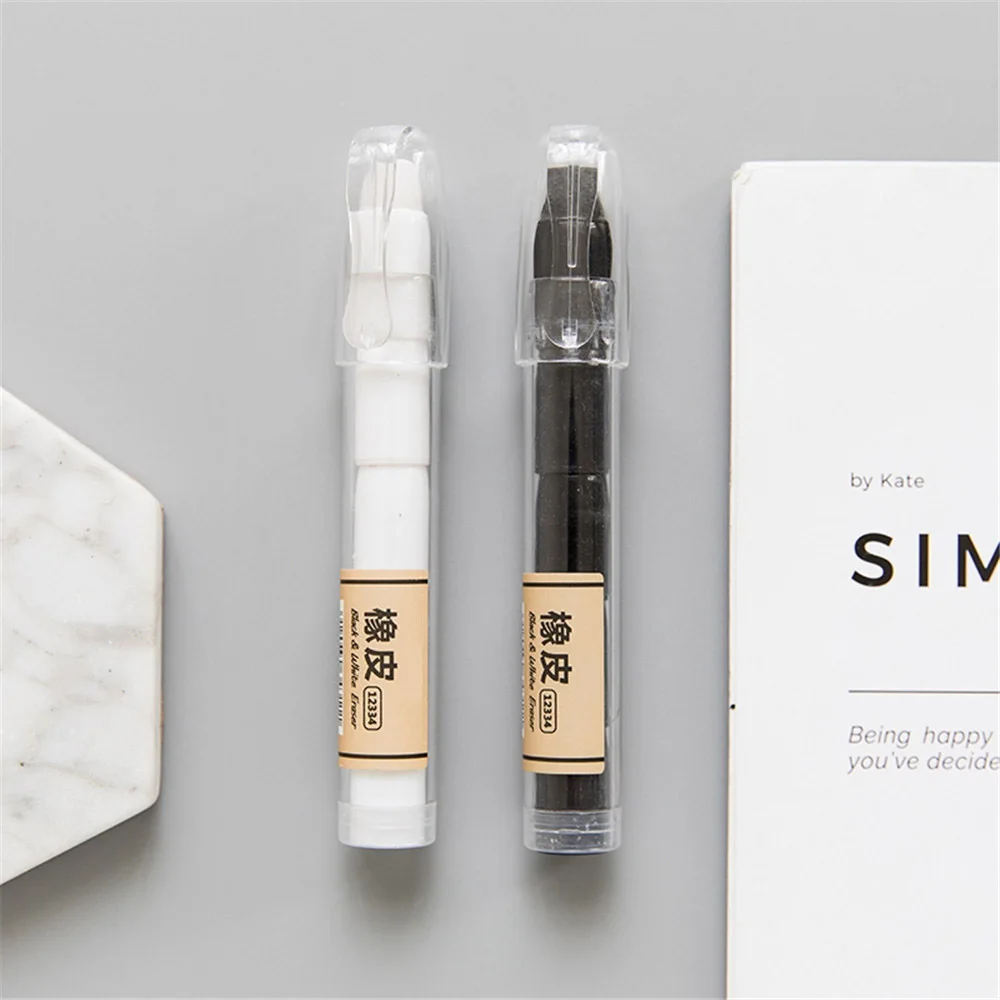 1 шт. Простой Черный Белый ластик карандаш кавайные Канцтовары Новинка 3 головки