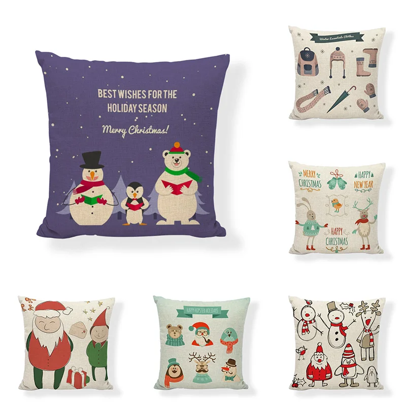 Мультфильм рождественские украшения для дома натюрморт подушки старый человек