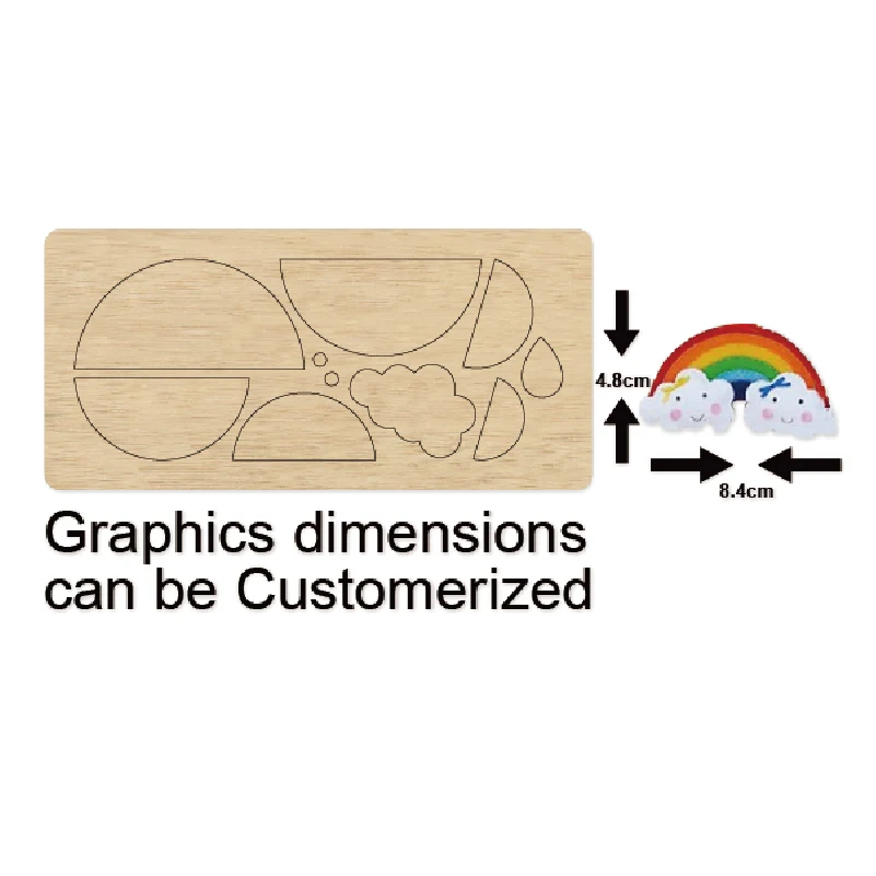 

wooden rainbow Steel Dies Scrapbook Die Cut DIY handmade New Dies Wooden Die cutting Template Cutting Mold Wood Die