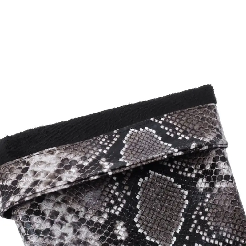 Женские сапоги на высоком каблуке со змеиным принтом размеры 34-43 | Обувь