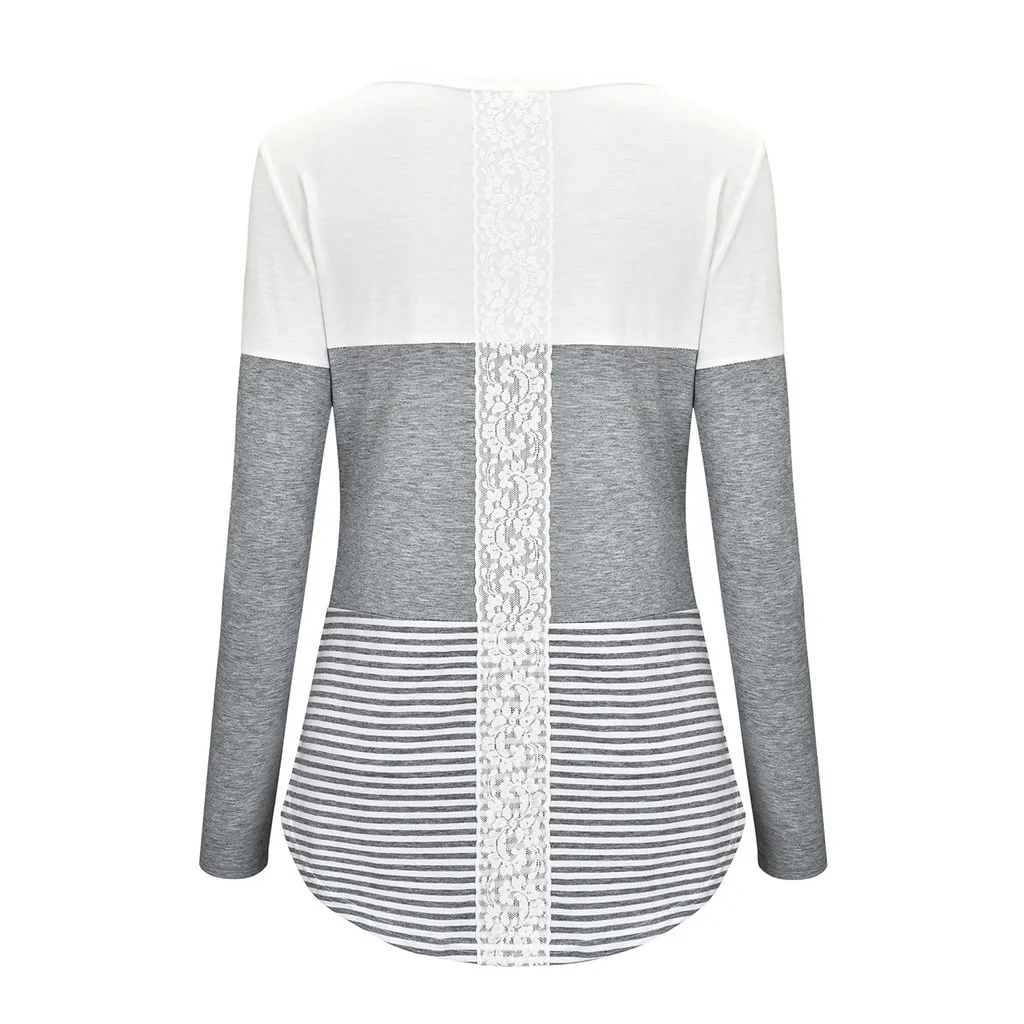 Женская Повседневная Одежда для беременных полосатые топы с длинными рукавами