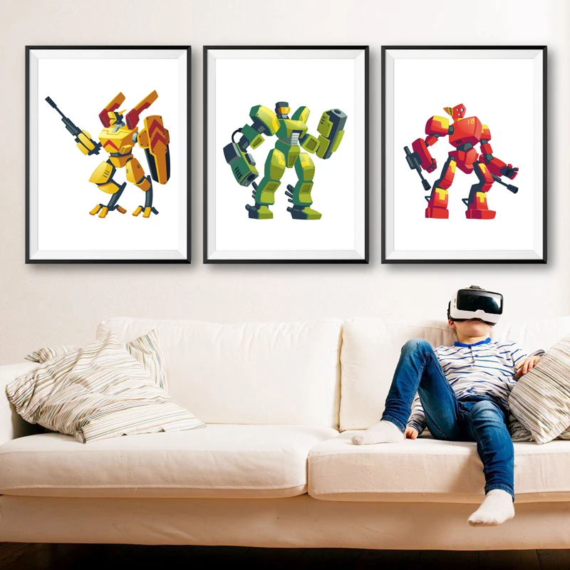 Детский день рождения рождение мальчика Gifts деформация робот мультфильм плакат