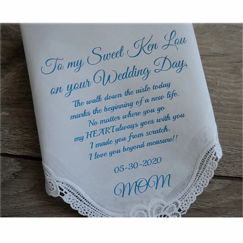 

Свадебные носовой платок невесты на заказ, Свадебный носовой платок, подарок невесте от мамы, нечто синее, изысканный подарок, можно перезап...