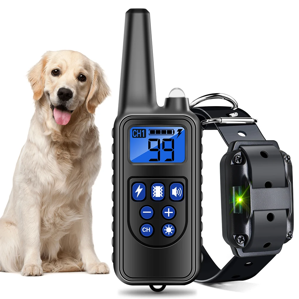 

Electric Dog Training Collar With Remote Controller Waterproof Rechargeable Pet Collar With LCD Display for All Size Dogs 40%off