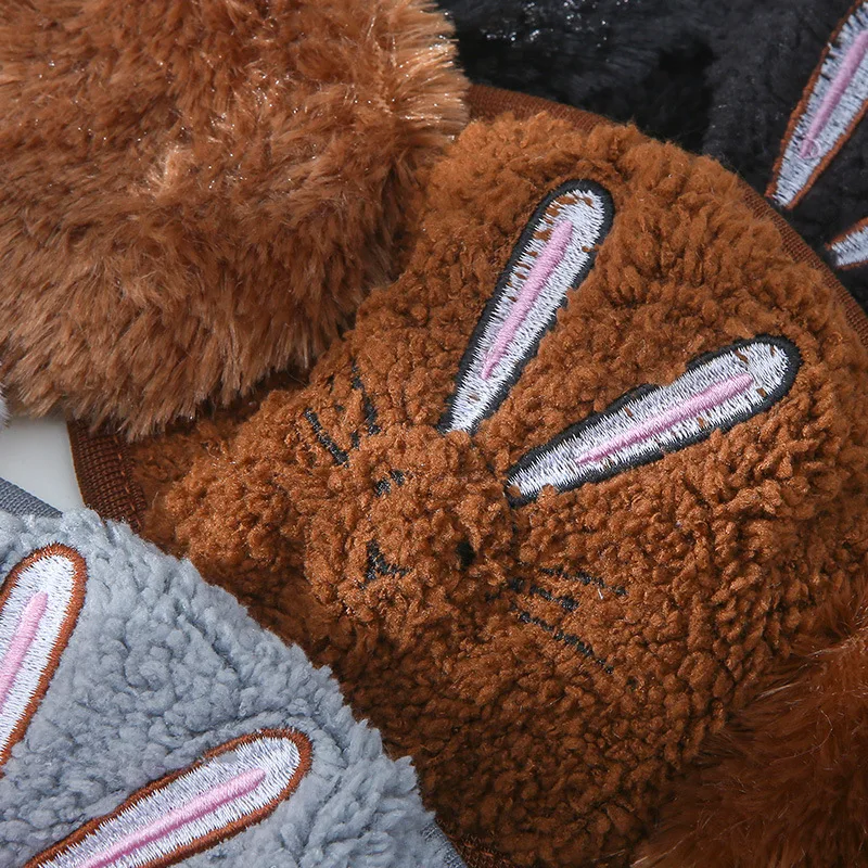 Модные зимние маски с мультяшным кроликом ветрозащитные Теплые ушками для лица и