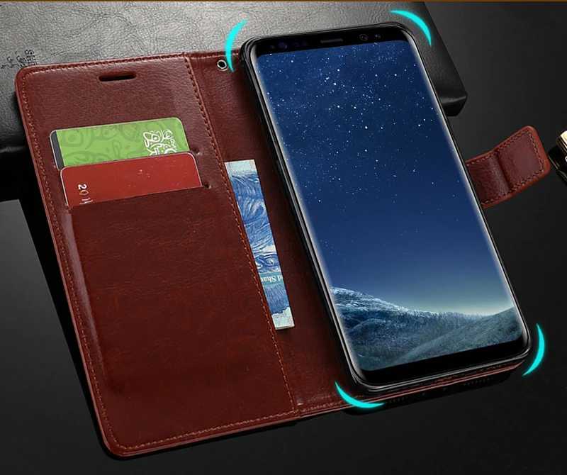 Кожаный чехол-бумажник для Samsung Galaxy A3 A5 J1 J2 J3 J5 J7 Neo 2017 Prime A6 A8 2018 J4 J6 S9 S8 Plus S7 S6 edge S5 S3