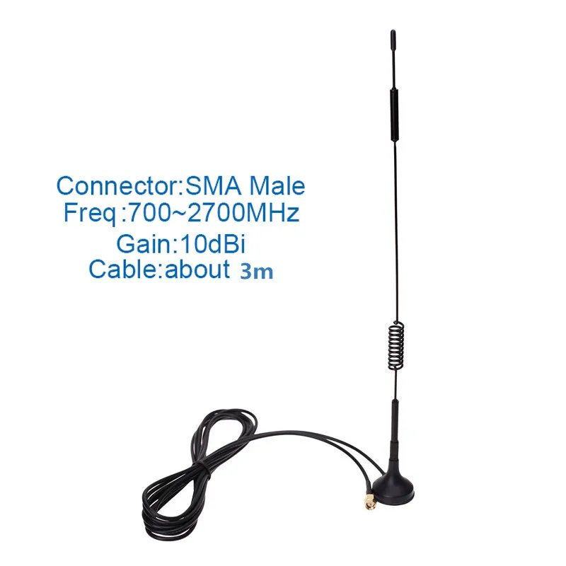 Антенна 2 4 ГГц 700-2700 МГц 10dBi 3G 4G LTE магнитная антенна TS9 SMA CSC9 Штекерный Разъем с