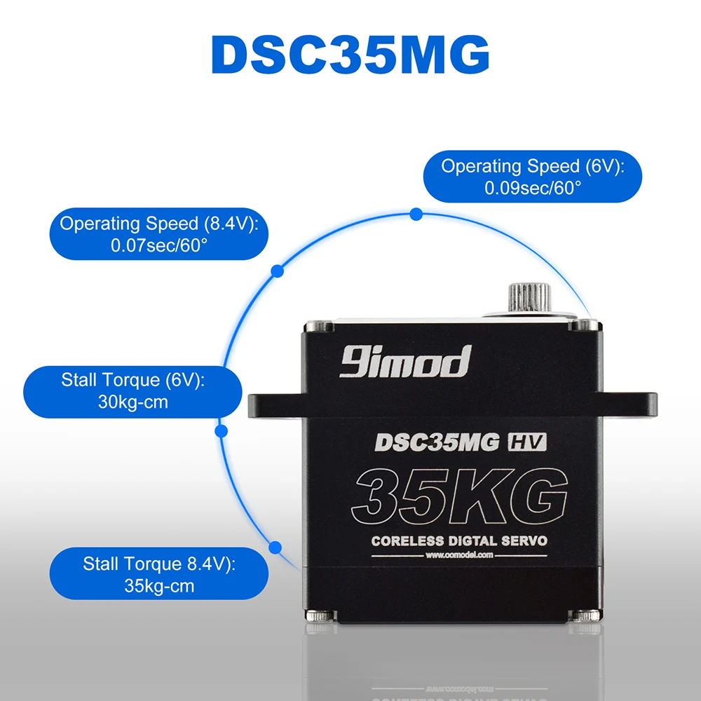 Servo Digital sin n&uacute;cleo 9imod DSC35MG, 35KG, engranaje de Metal, HV, para coche, barco, Robot, DIY, gran oferta-4