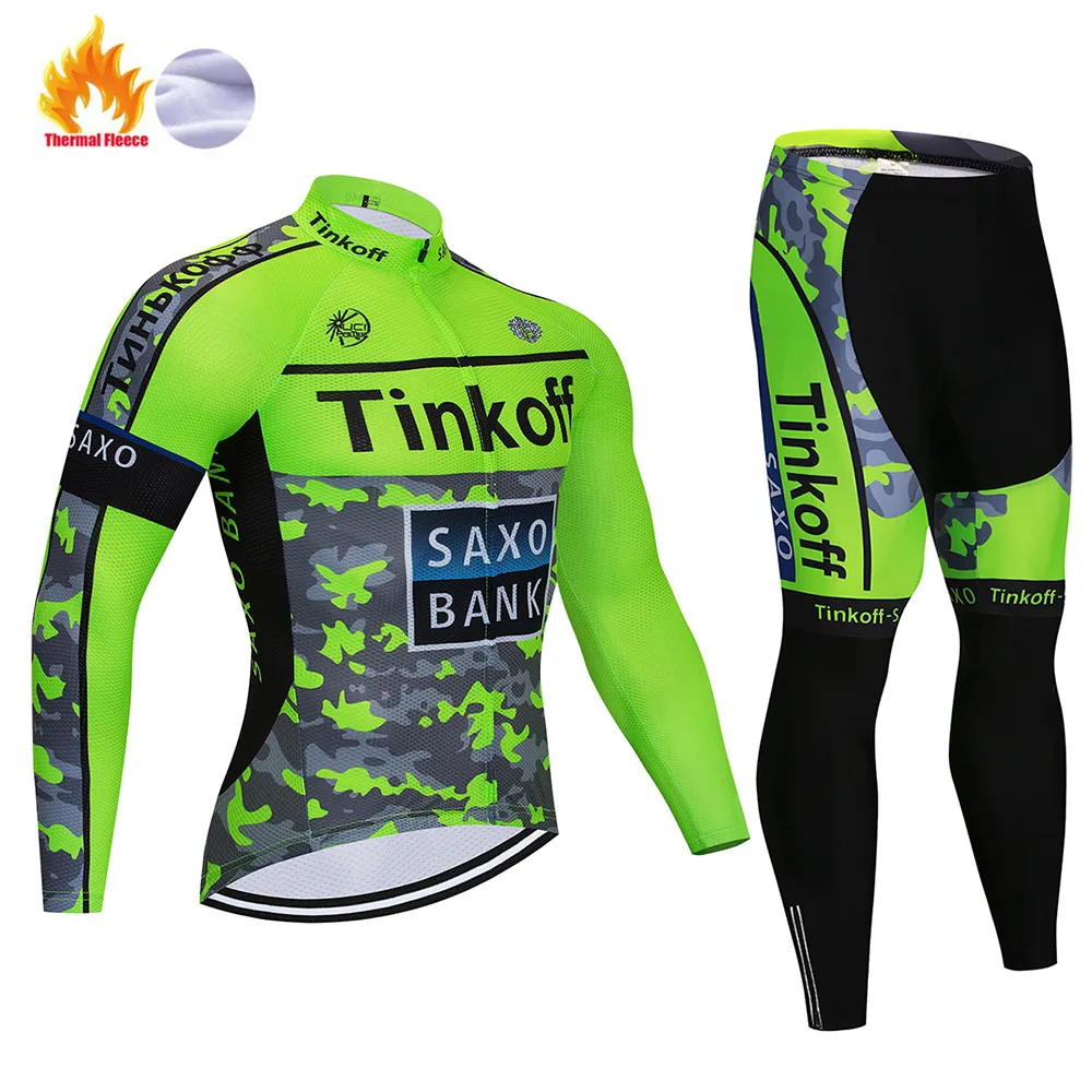 Winter suit Профессиональная команда с длинным рукавом Зимние термальные флисовые майки для велоспорта комплект одежды Ropa Ciclismo/велосипедная куртка велосипедный комбинезон - Цвет: Winter suit
