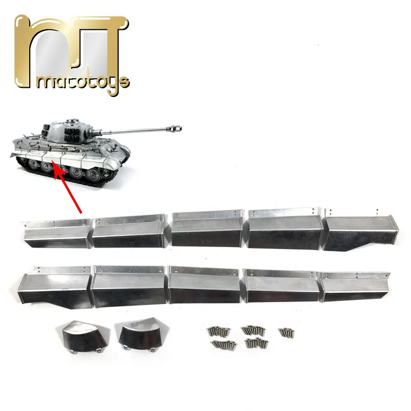 Enlarge MATO 1/16 RC Tank Model King Tiger Upper Hull Metal Side Skirt Body Parts MT235 TH17962