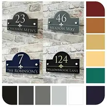 Customize MODERN DOOR NUMBER / ADDRESS PLAQUE GLASS ACRYLIC OUTDOOR HOUSE SIGN