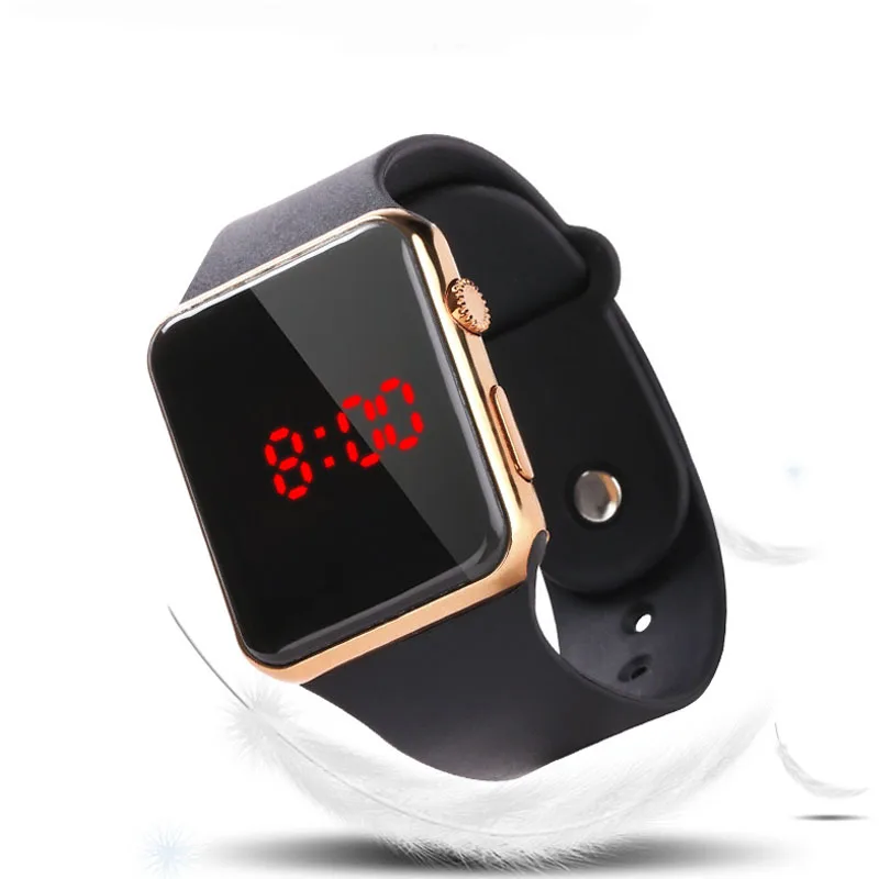 Black RoseGold Бренд силиконовый спортивный светодиодный цифровые кварцевые часы для мужчин и женщин модные наручные часы Relogio Masculino Feminino - Цвет: Black RoseGold